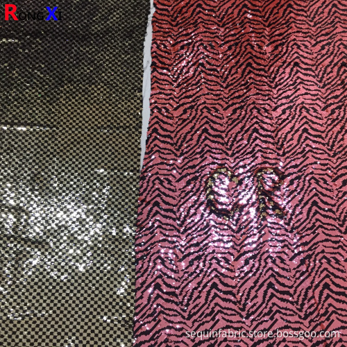 5mm reversible Black and White Sequin Fabric